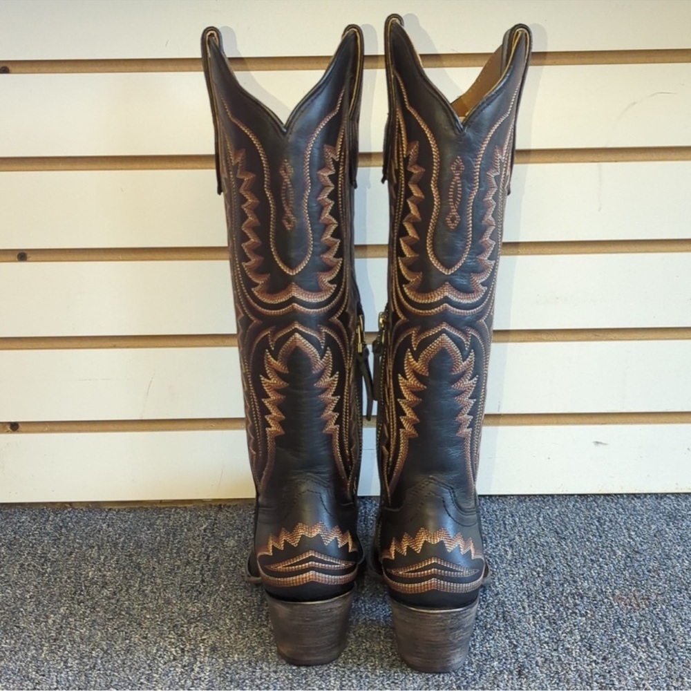 NWOT Ariat Casanova Brooklyn Black Tall Western Boots Cowboy Stitch Leather - Picture 5 of 10